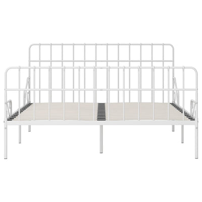 Valkoinen sängynrunko sälepohjalla Cochinwala 200x200cm (metalli)