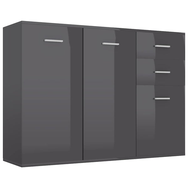 Senkki korkeakiilto harmaa 105x30x75 cm lastulevy