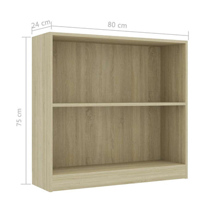 Kirjahylly Sonoma-tammi 80x24x75 cm tekninen puu