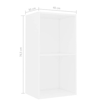 Kirjahylly Valkoinen 40x30x76,5 cm Engineered Wood