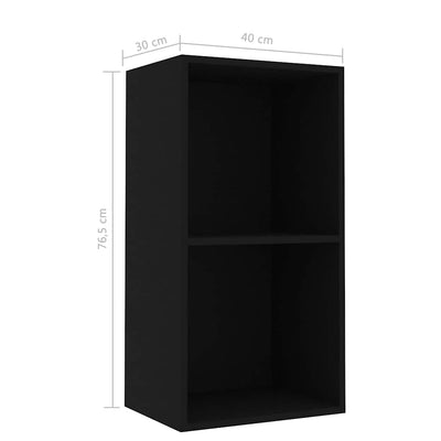 Kirjahylly musta 40x30x76,5 cm tekninen puu