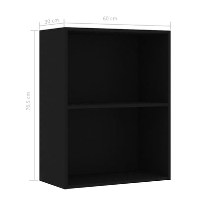 Kirjahylly musta 60x30x76,5 cm tekninen puu