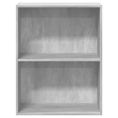 2-tasoinen kirjahylly betoninharmaa 60x30x76,5 cm lastulevy