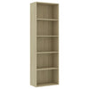 5-tasoinen kirjahylly Sonoma-tammi 60x30x189 cm lastulevy