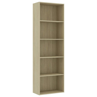 5-tasoinen kirjahylly Sonoma-tammi 60x30x189 cm lastulevy