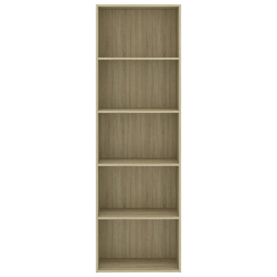 5-tasoinen kirjahylly Sonoma-tammi 60x30x189 cm lastulevy
