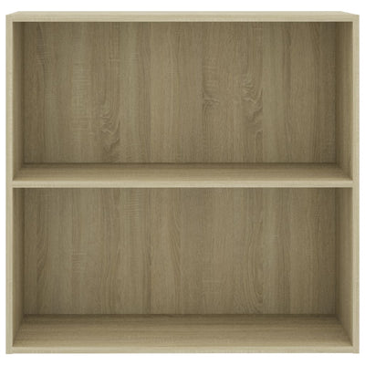 2-tasoinen kirjahylly sonoma-tammi 80x30x76,5 cm lastulevy
