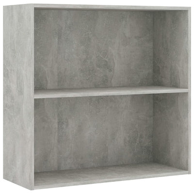 2-tasoinen kirjahylly betoninharmaa 80x30x76,5 cm lastulevy