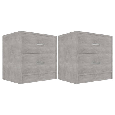 Yöpöydät 2 kpl betoninharmaa 40x30x40 cm tekninen puu