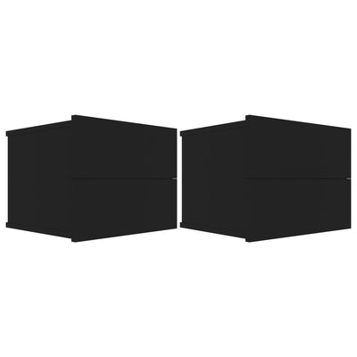 Yöpöydät 2kpl musta 40x30x30 cm tekninen puu