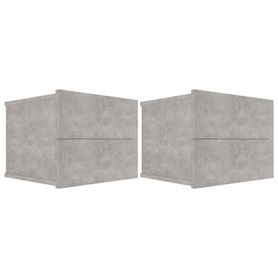 Yöpöydät 2 kpl betoninharmaa 40x30x30 cm tekninen puu