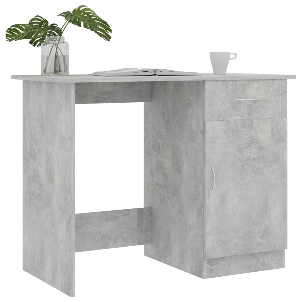 Betoninharmaa työpöytä Abbdulah 100x50x76cm (puinen)