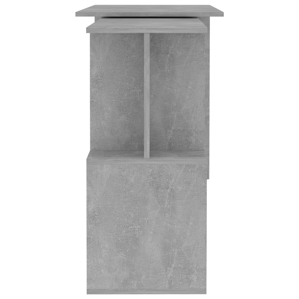 Betoninharmaa kulmapöytä Helviga 200x50x76cm (puinen)