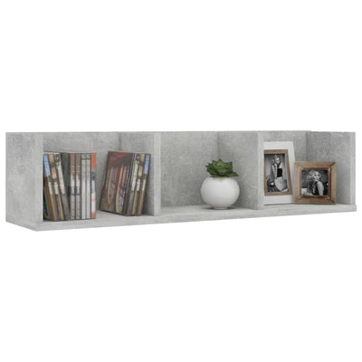 CD-seinähylly betoninharmaa 75x18x18 cm tekninen puu