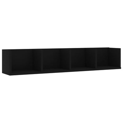 CD-seinähylly musta 100x18x18 cm tekninen puu