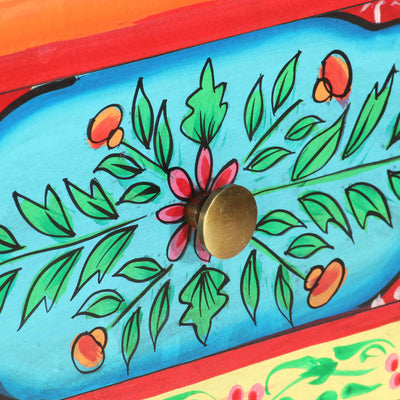 Käsinmaalattu konsolipöytä 80x35x75 cm täysi mangopuu