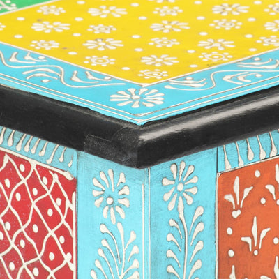 Käsinmaalattu konsolipöytä 80x35x75 cm täysi mangopuu