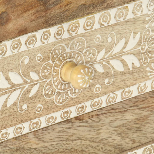 Käsin maalattu yöpöytä 40x30x60 cm täysi mangopuu