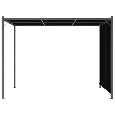 Puutarhapergola rullattavalla katolla 3x3 m antrasiitti
