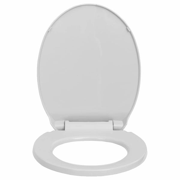 WC-istuin pehmeästi sulkeutuva vaaleanharmaa soikea