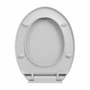 WC-istuin pehmeästi sulkeutuva vaaleanharmaa soikea