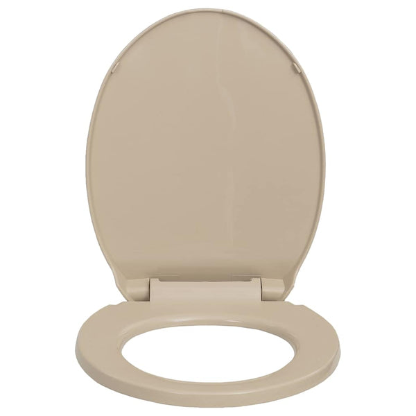 WC-istuin pehmeästi sulkeutuva beige soikea