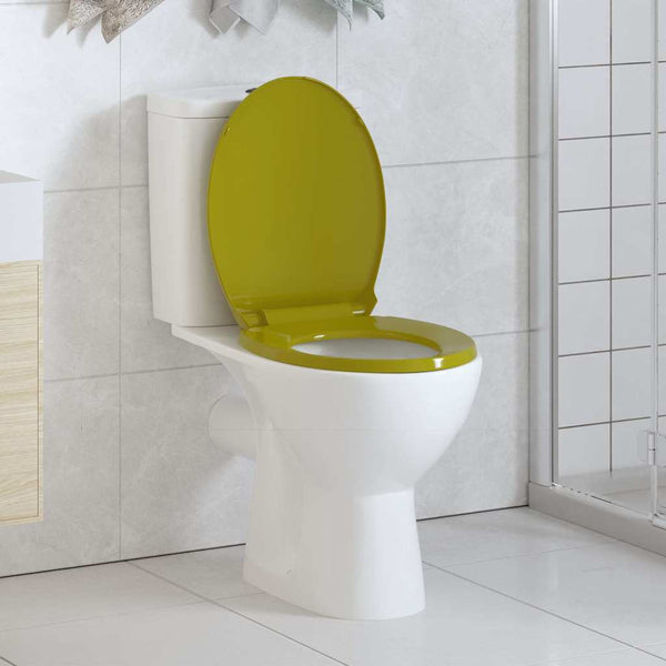 WC-istuin pehmeästi sulkeutuva pikakiinnityksellä vihreä soikea