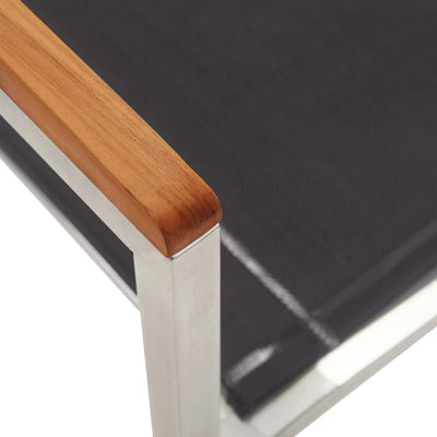 Harmaa puutarhatuolit Bouruc 4 kpl (textilene ja ruostumaton teräs)