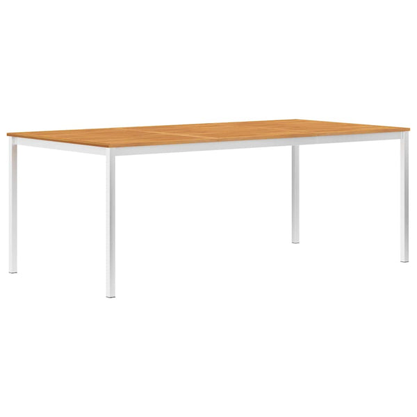 Ulkoruokapöytä 200x100x75 cm akaasiapuu ja ruostumaton teräs