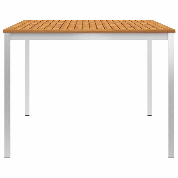 Ulkoruokapöytä 200x100x75 cm akaasiapuu ja ruostumaton teräs