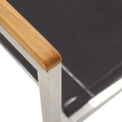 Harmaa puutarhatuolit Bouruc (4 kpl textilene ja ruostumaton teräs)