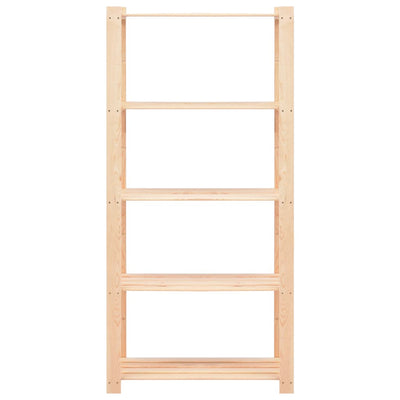 5-kerroksiset varastohyllyt 2 kpl 80x38x170cm täysi mänty 250kg