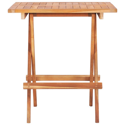 Kokoontaittuva bistropöytä 60x60x65 cm täysi tiikki
