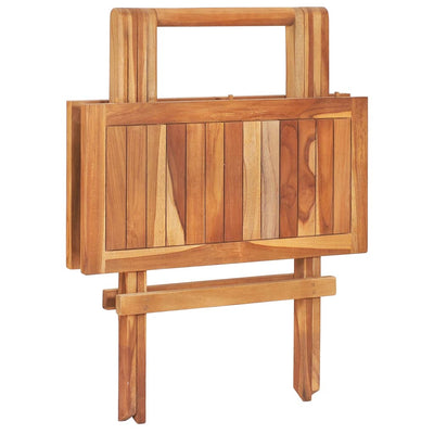 Kokoontaittuva bistropöytä 60x60x65 cm täysi tiikki