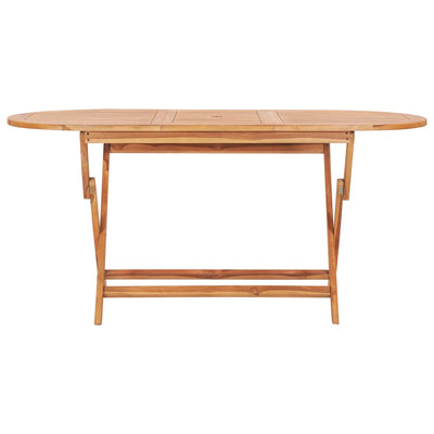 Kokoontaitettava puutarhapöytä 160x80x75 cm täysi tiikki