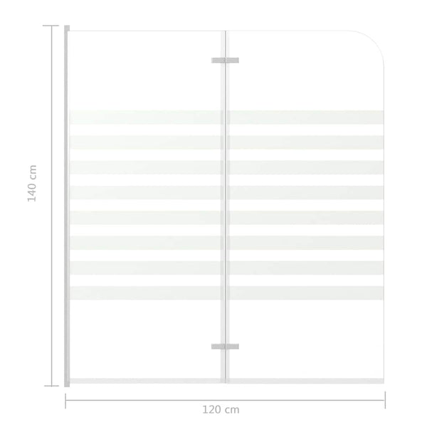 Kylpyammeen seinä 120x140 cm karkaistu lasi viiva