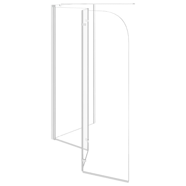 Kylpyammeen seinä 120x69x130 cm karkaistu lasi läpinäkyvä