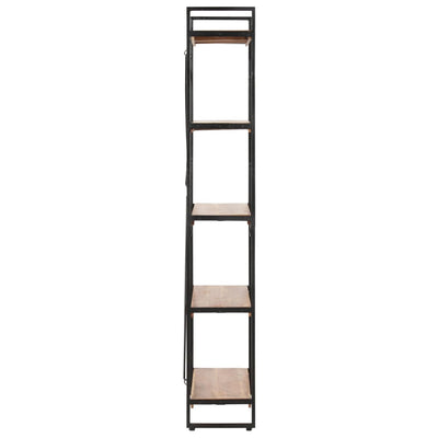 5-tasoinen kirjahylly 90x30x180 cm täysi akaasiapuu