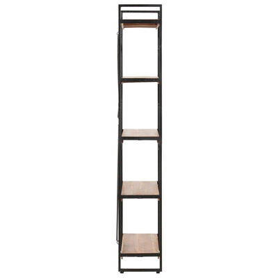 5-tasoinen kirjahylly 60x30x180 cm täysi akaasiapuu