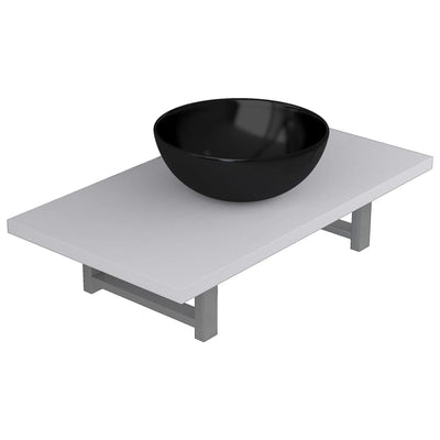 Valkoinen kaksiosainen kylpyhuoneen kalustesarja Shailendra (keraaminen)