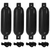 Veneen lepuuttaja 4 kpl musta Ø 14x50 cm PVC