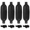 Veneen lepuuttaja 4 kpl musta Ø 16x58 cm PVC