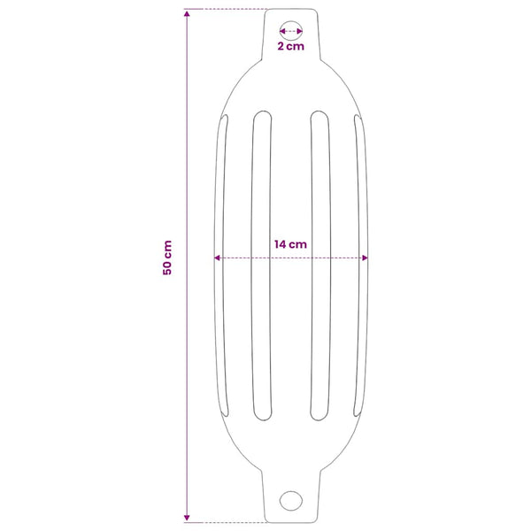 Veneen lepuuttaja 4 kpl valkoinen Ø 14x50 cm PVC