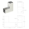 Tolppaliittimet 4 kpl L-muoto galvanoitu metalli 71x71 mm