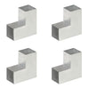 Tolppaliittimet 4 kpl L-muoto galvanoitu metalli 91x91 mm