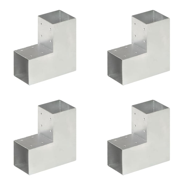 Tolppaliittimet 4 kpl L-muoto galvanoitu metalli 91x91 mm