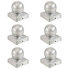 Pallon muotoiset tolpan kärjet 6 kpl galvanoitu metalli 81x81mm