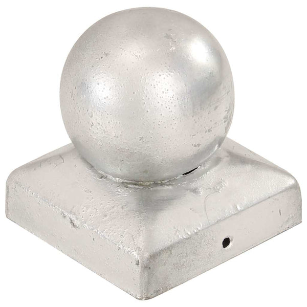 Pallon muotoiset tolpan kärjet 6 kpl galvanoitu metalli 81x81mm