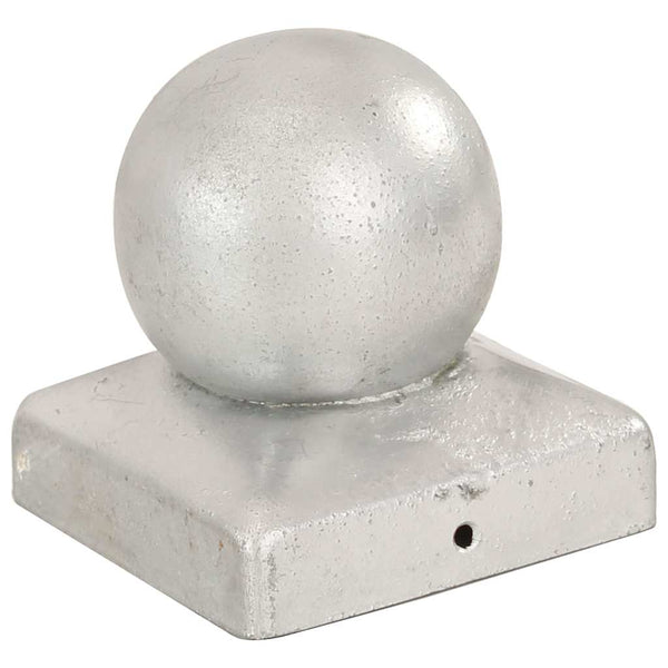 Pallon muotoiset tolpan kärjet 6 kpl galvanoitu metalli 81x81mm