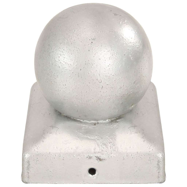 Pallon muotoiset tolpan kärjet 6 kpl galvanoitu metalli 81x81mm